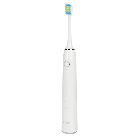 Xpreen Sonic Toothbrush - arranged with the included components on a white background