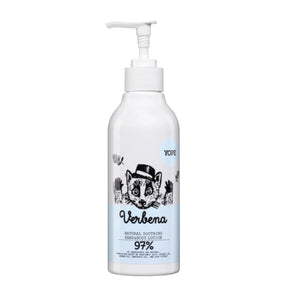 Yope Natural Hand & Body Lotion Verbena - arranged with the included components on a white background