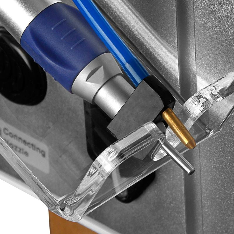 Yoshida Pro-Spray LCD Nail Drill Machine - close-up of the nail drill controls and working components