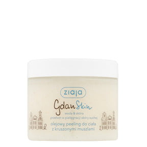 Ziaja GdanSkin Oi Body Scrub with Crushed Scallop Shells - isolated on a white background