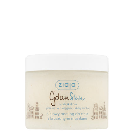 Ziaja GdanSkin Oi Body Scrub with Crushed Scallop Shells - isolated on a white background