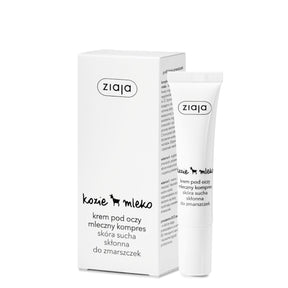 Ziaja Goat's Milk Eye Cream - arranged with the included components on a white background
