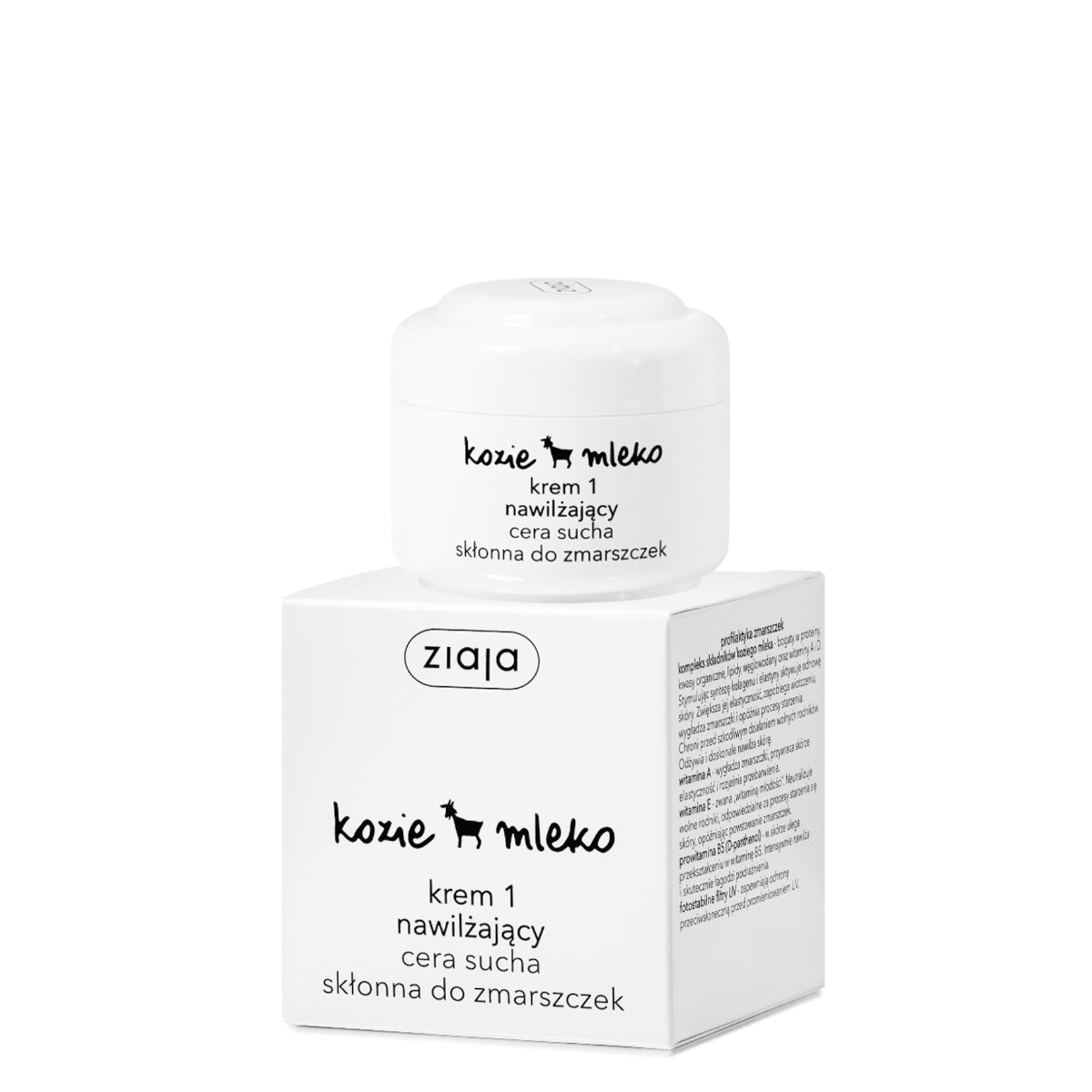 Ziaja Goat's Milk Moisturising Day Cream - retail packaging on a white background