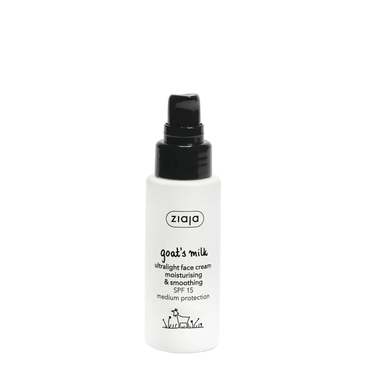 Ziaja Goat's Milk Ultralight Day Cream SPF15 Moisturising & Smoothing - retail packaging on a white background