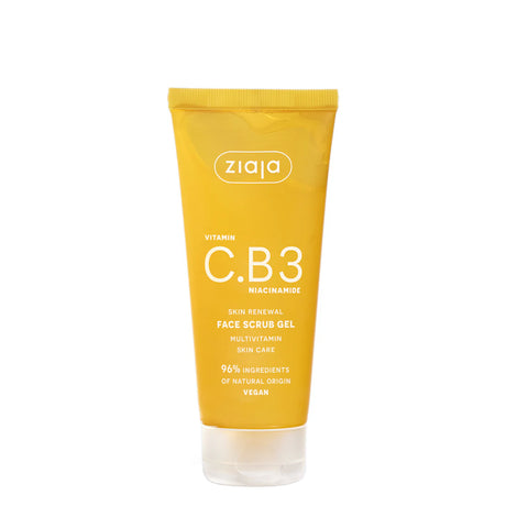 Ziaja Vitamin C.B3 Niacinamide Face Scrub Gel - isolated on a white background
