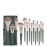 Roxie Collection Dark Green Makeup Brush Set 14pcs Bag - Roxie Cosmetics