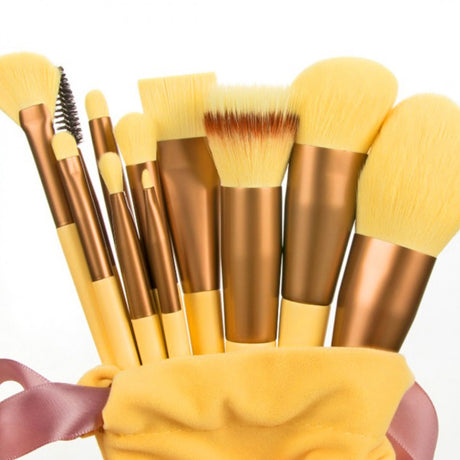Roxie Collection Yellow Makeup Brush Set 13pcs Bag - Roxie Cosmetics