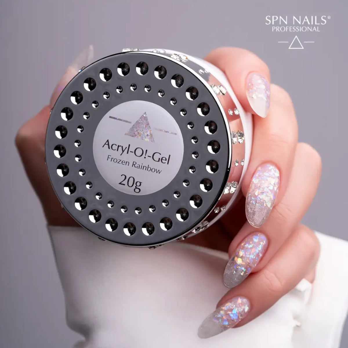SPN Nails Acryl-O!-Gel Acrylic Gel Frozen Rainbow Glitter Nails
