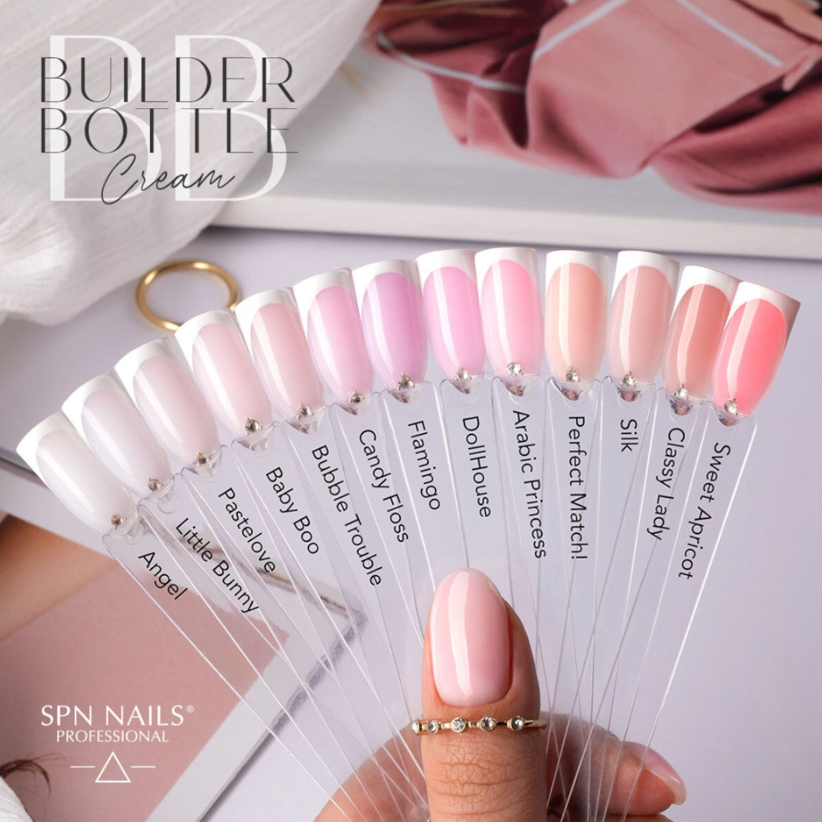 SPN Nails Builder Bottle Cream Blush Pink Collection