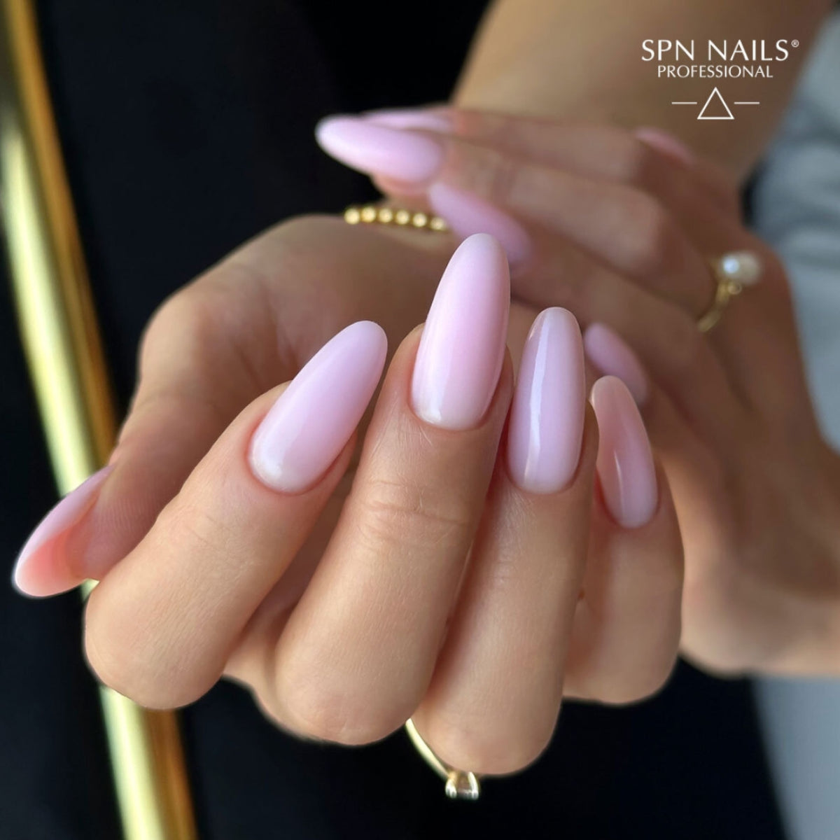 SPN Nails Builder Bottle Cream Candy Floss Pink Nails