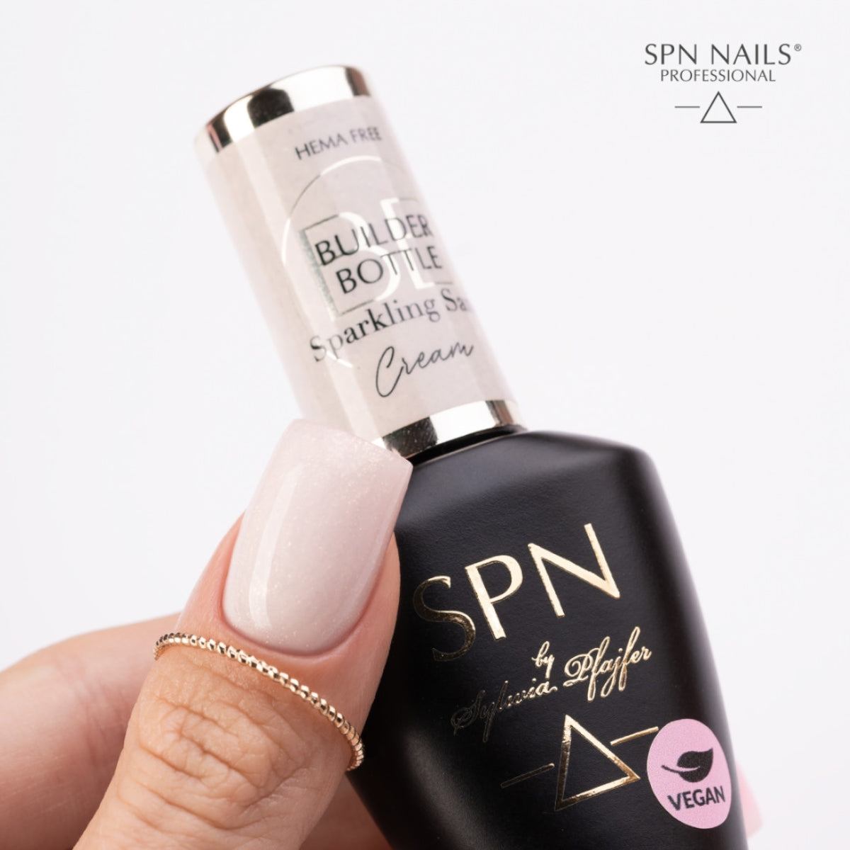 SPN Nails Builder Bottle Cream Sparkling Sand Nail