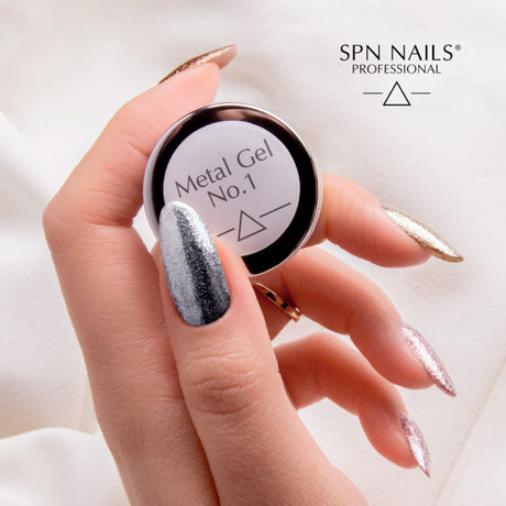 SPN Nails Metal Gel No.1 Silver Nail Swatch