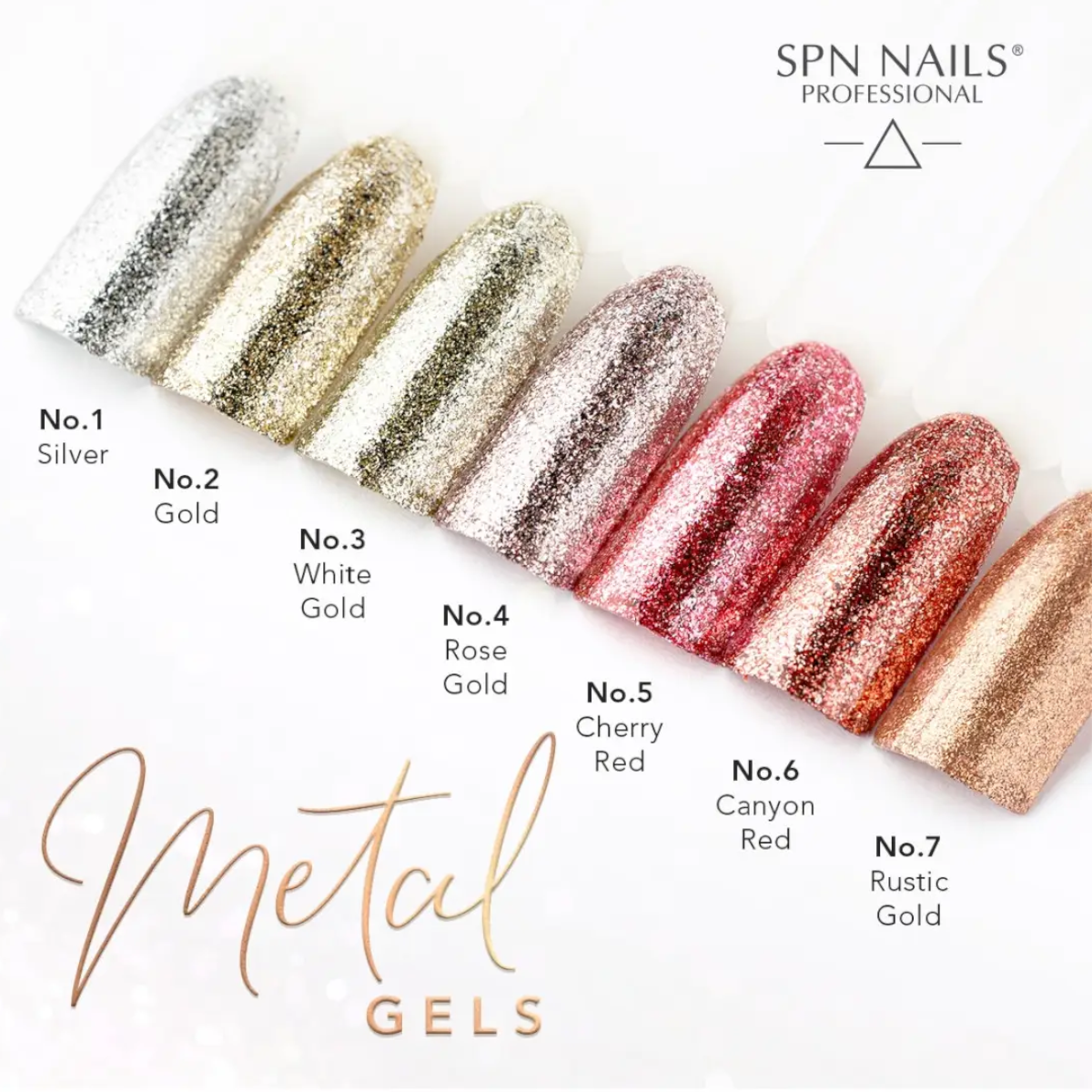 SPN Nails Metal Gel No.3 White Gold Glitter Collection