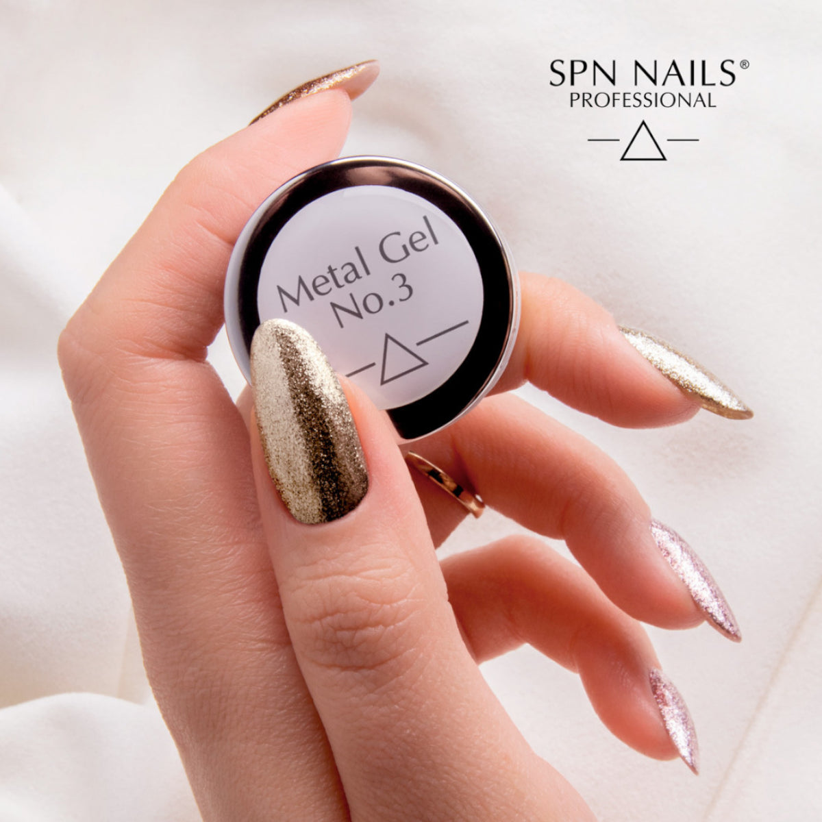 SPN Nails Metal Gel No.3 White Gold Swatch