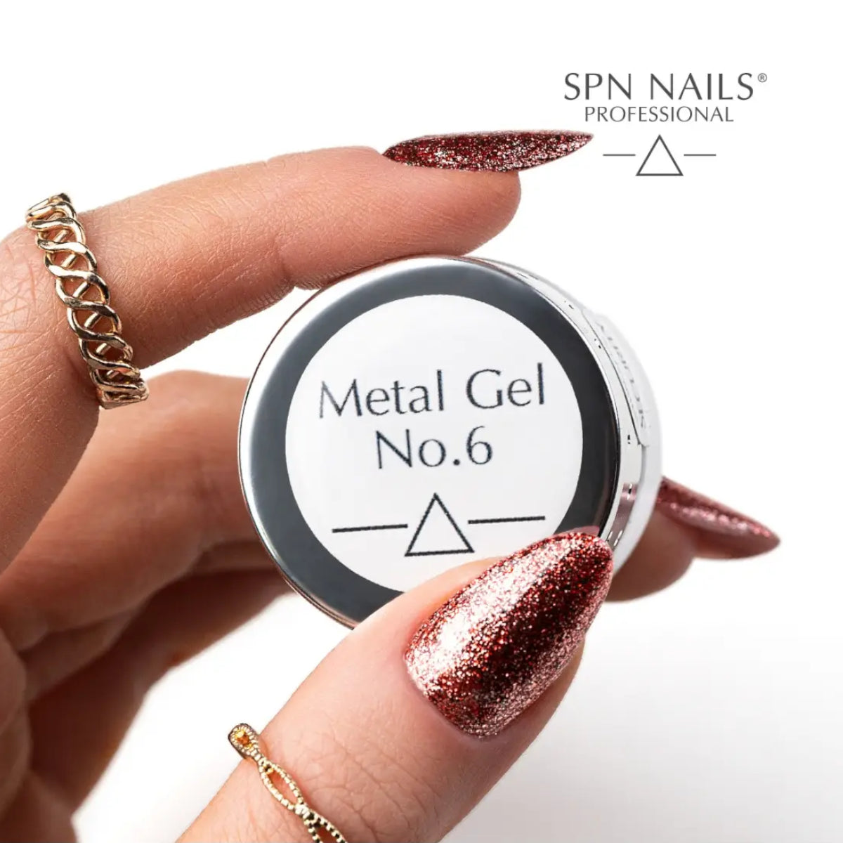 SPN Nails Metal Gel No.6 Canyon Red Swatch