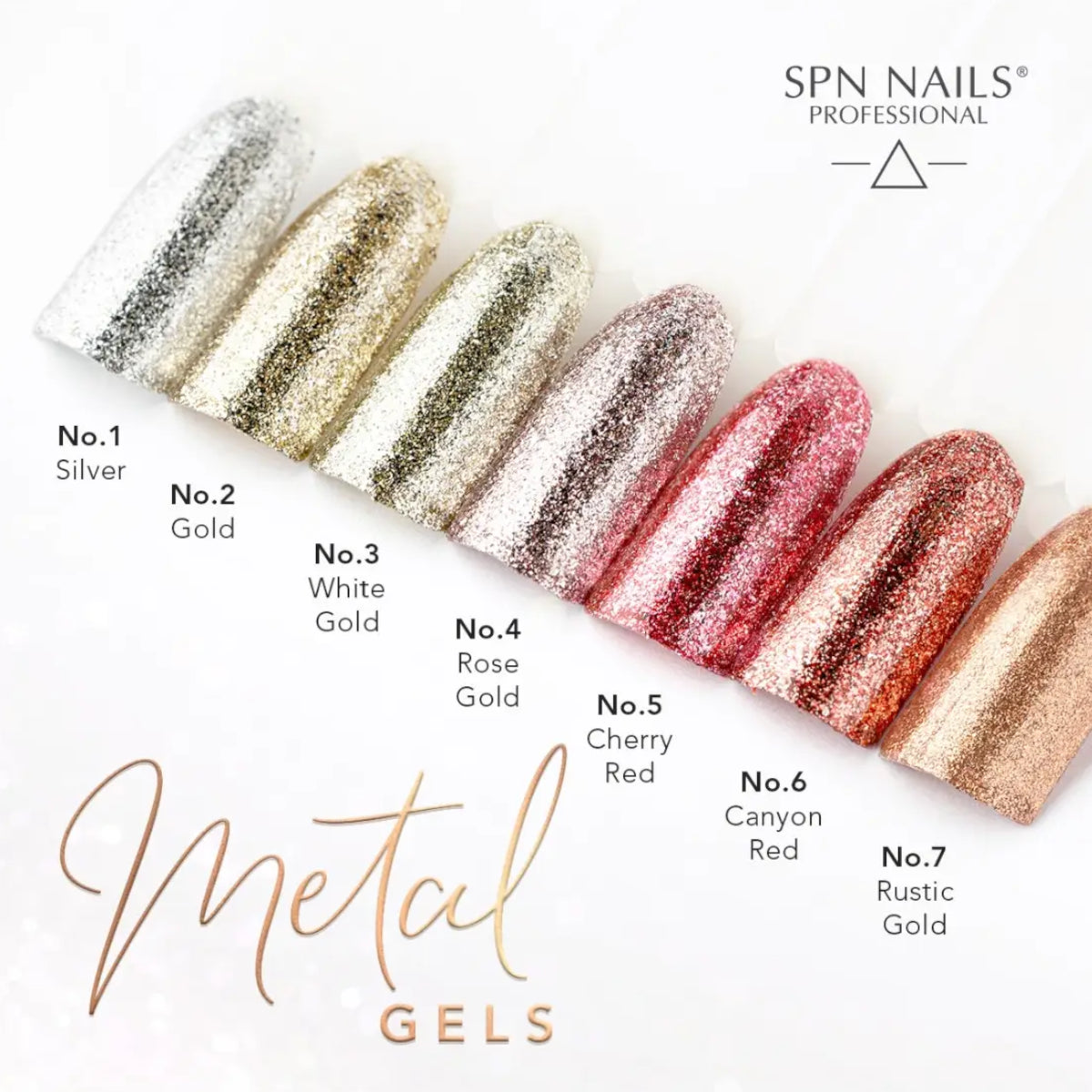 SPN Nails Metal Gel No.7 Rustic Gold Glitter NAils Collection