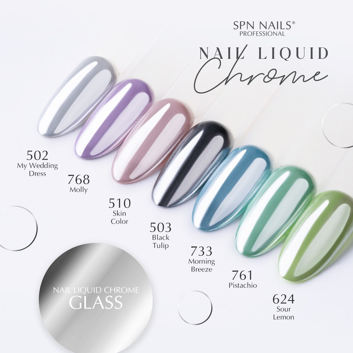 SPN Nails Nail Liquid Chrome Glass Nail Dust Swatch