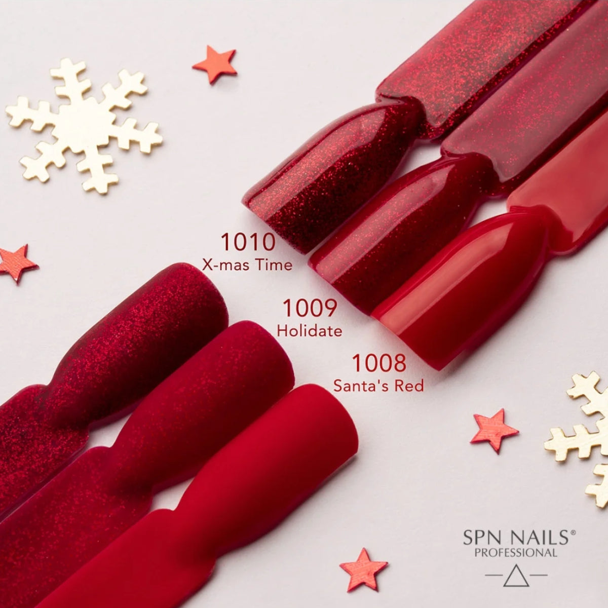 SPN Nails UV/LED Gel Polish 1010 X-mas Red Nails Collection