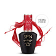 SPN Nails UV/LED Gel Polish 1022 Make a Wish in a black bottle with a red glitter cap, labeled HEMA-free, ideal for hybrid nail designs.