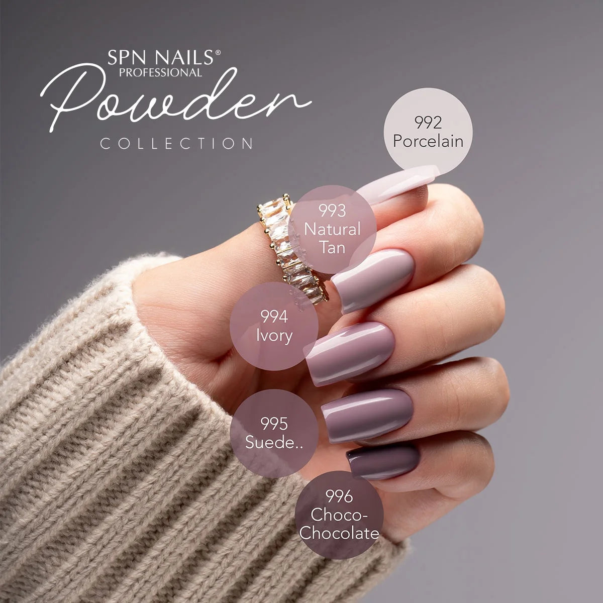 SPN Nails UV/LED Gel Polish 993 Natural Tan Powder Collection Nudes