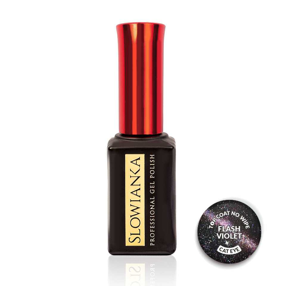 Slowianka Top Coat No Wipe Flash Cat Eye Violet