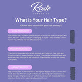 Roxie Cosmetics guide explaining hair porosity types with tips for low, medium, and high porosity hair care routines.