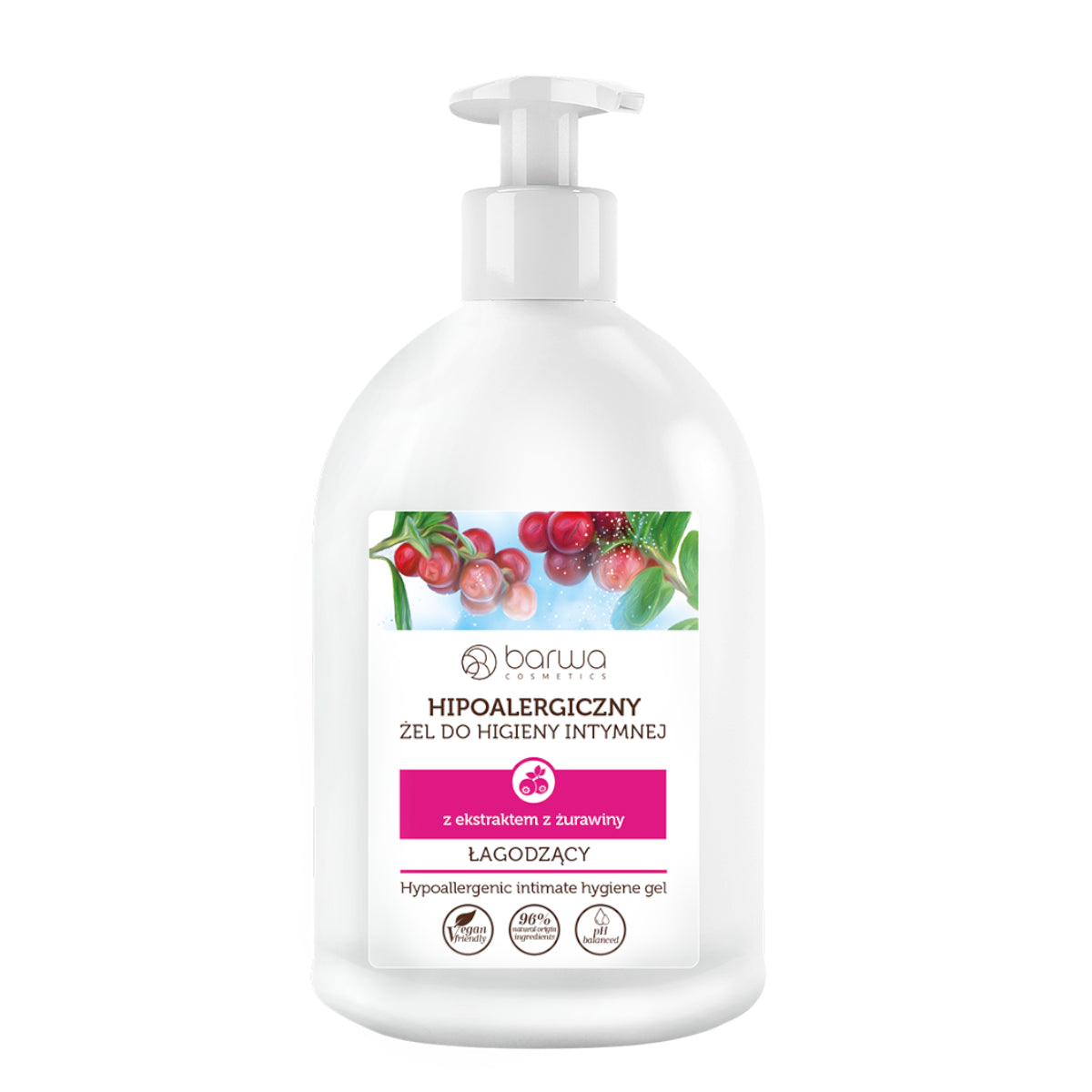 Barwa Hypoallergenic Soothing Intimate Gel Cranberry 500ml - Roxie Cosmetics