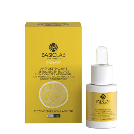 basiclab face serum with vitamin c 6% nourishing and smoothing day and nigh 15ml