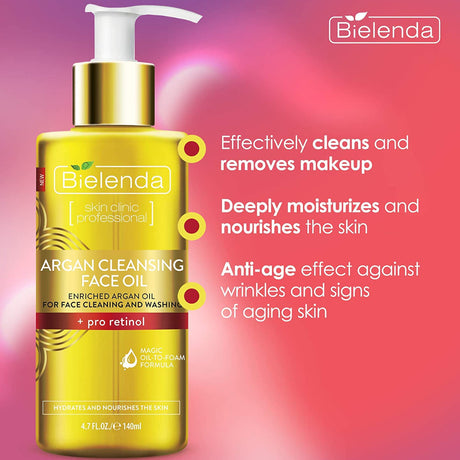 Bielenda Argan Cleansing Face Oil Pro Retinol Features - Roxie Cosmetics