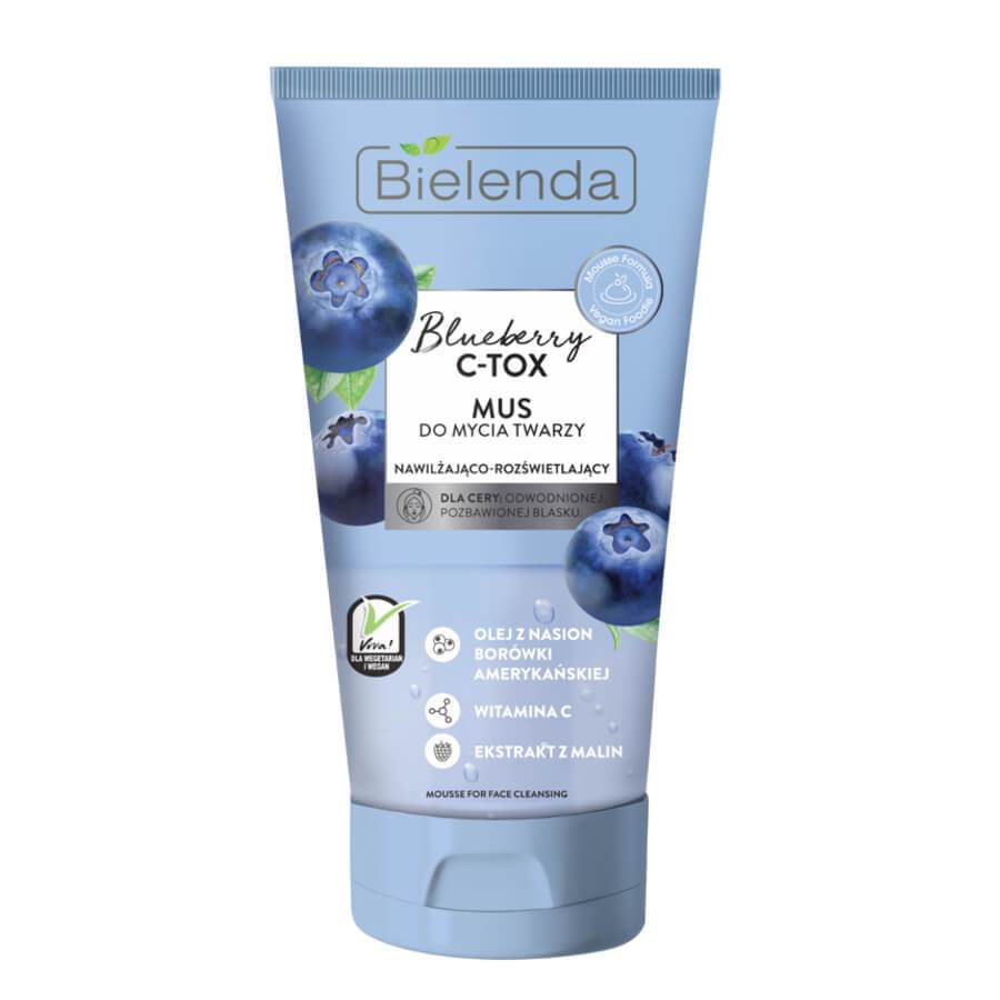 bielenda blueberyy c tox moisturizing illiminating face cleansing mousse vegan 135g