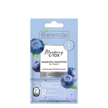 bielenda blueberry c tox illuminating moisturizing face mask in sachet 8g vegan