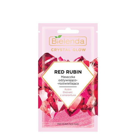 bielenda crystal glow red rubin nourishing illuminating face mask 8g vegan
