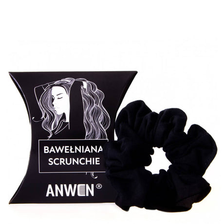 anwen cotton scrunchie hair band black