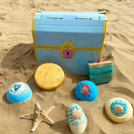 Bomb Cosmetics Mermaid Treasure Bath Bombs & Soaps Gift Set on beach