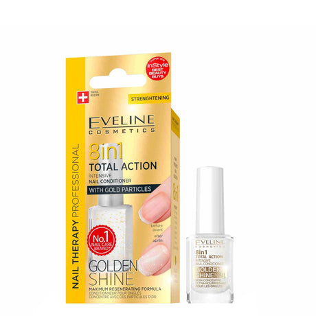 Eveline Total Action 8in1 Nail Conditioner Golden Shine 12ml