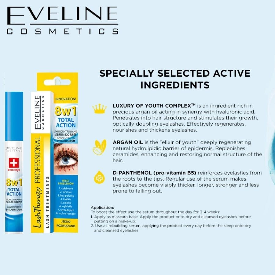 Eveline Total Action Concentrated Eyelash Serum 8in1 ingredients