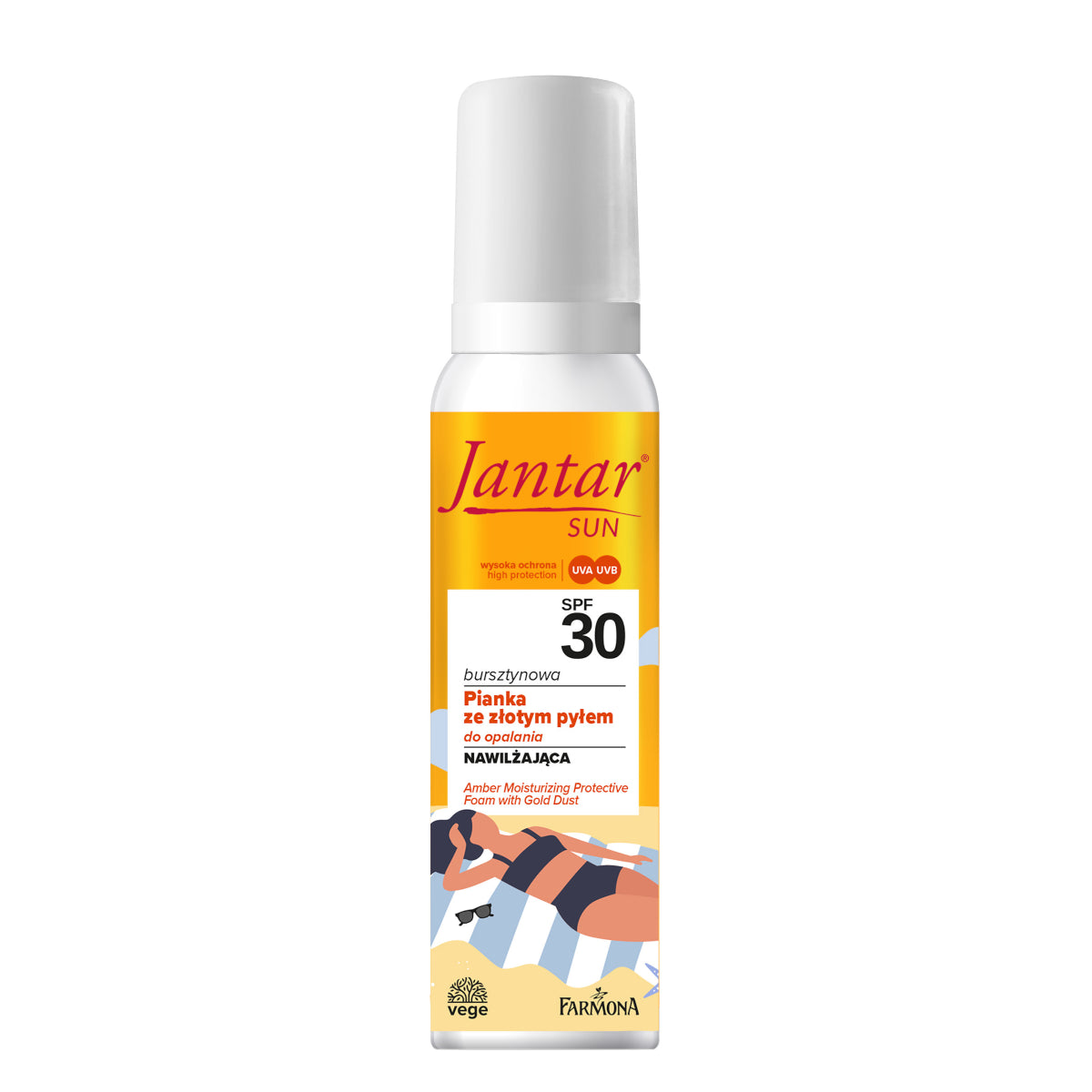 Farmona Jantar Sun Amber Moisturising Protective Foam with Gold Dust SPF 30 - Roxie Cosmetics