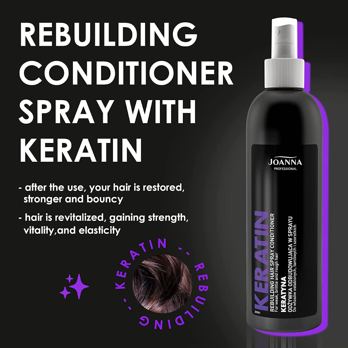 Joanna Professional Keratin Rebuilding Spray Conditioner  Features - Roxie Cosmetics
