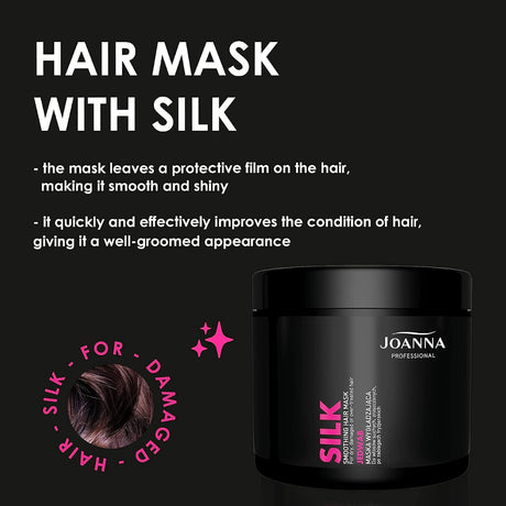 Joanna Professional Smoothing Hair Mask with Silk for Dry & Damaged Hair features