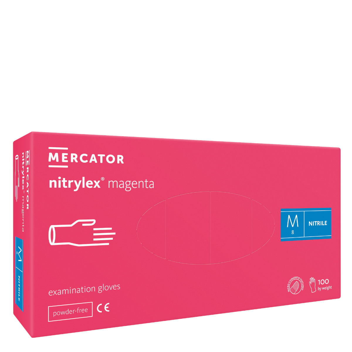 Mercator Nitrile Gloves Powder-Free Magenta M - Roxie Cosmetics