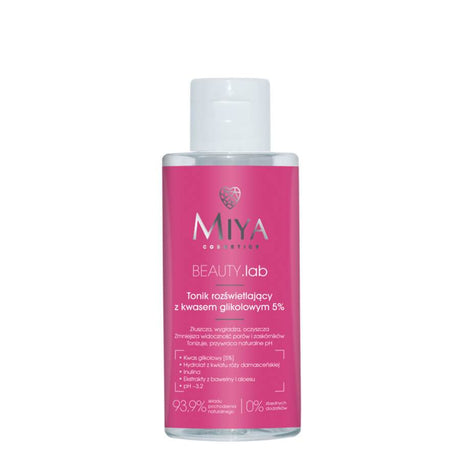 miya cosmetics beauty lab face toner with glycolic acid 150ml vegan