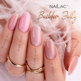 Nailac Jelly Nail Builder UV/LED Pink Milk shades on the nails