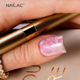 NaiLac Hybrid UV/LED Glammy Rubber Base Milk & Pink Nails
