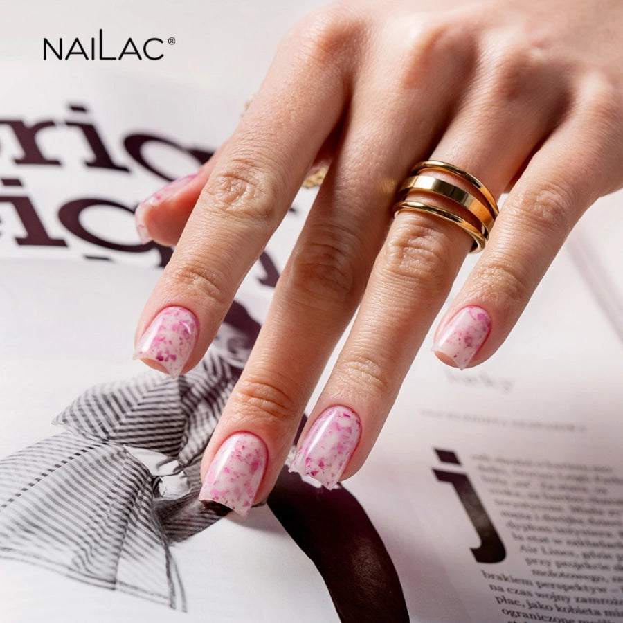 NaiLac Hybrid UV/LED Glammy Rubber Base Milk & Pink Nails Styling