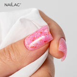 NaiLac Hybrid UV/LED Glammy Rubber Base Pink Nails Styling