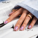 NaiLac Hybrid UV/LED Glammy Rubber Base Purple Nails Styling