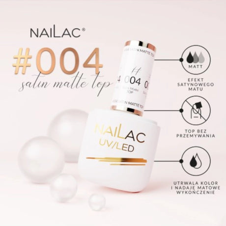 NaiLac Hybrid UV/LED Top Satin Matté 004 7ml