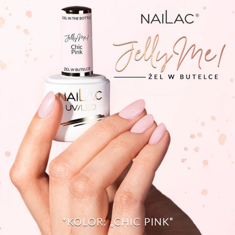 Nailac Jelly Me! UV/LED Gel Nail Polish Chic Pink on the nails