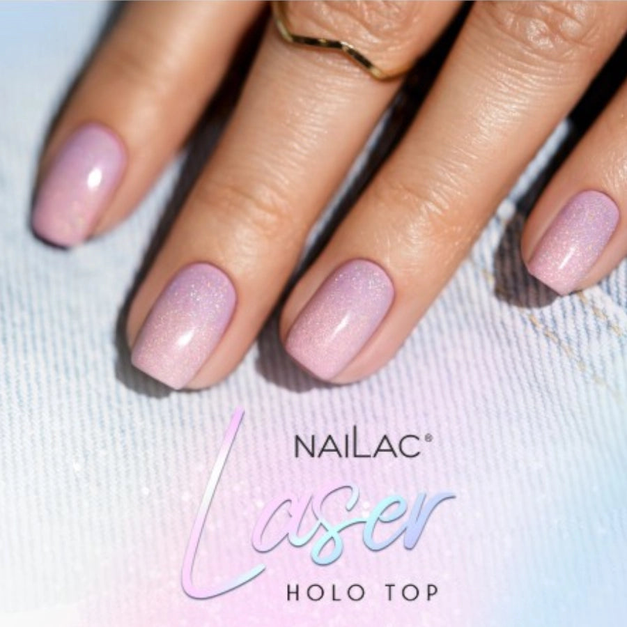 NaiLac Hybrid UV/LED Top Laser Holo Nails Effect