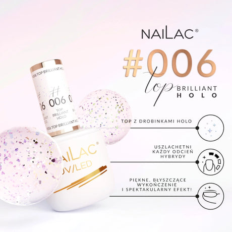 NaiLac Hybrid UV/LED Top Brilliant Holo 006 7ml